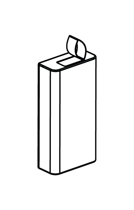 line drawing of portable battery