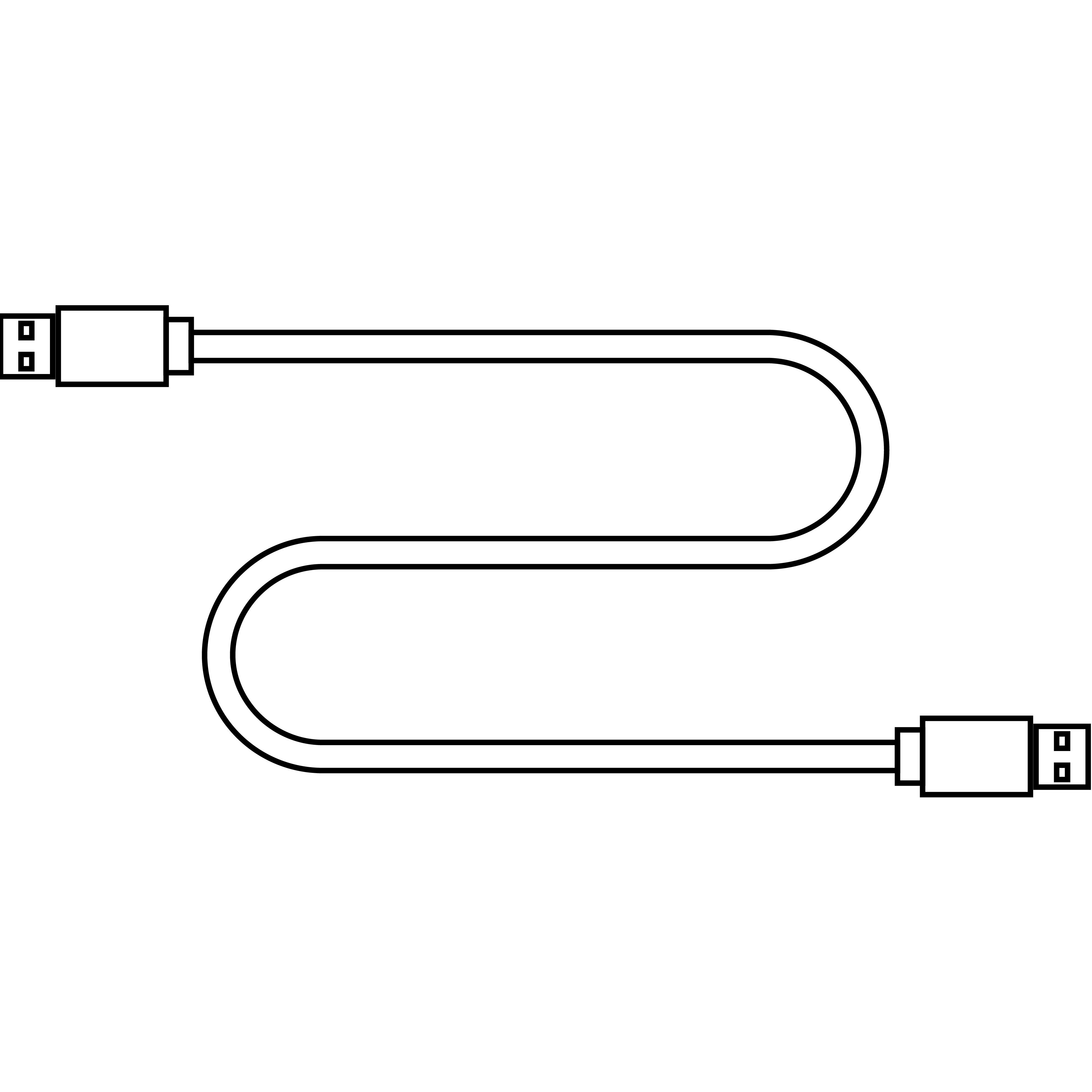 line drawing of usb-c to usb-c cable